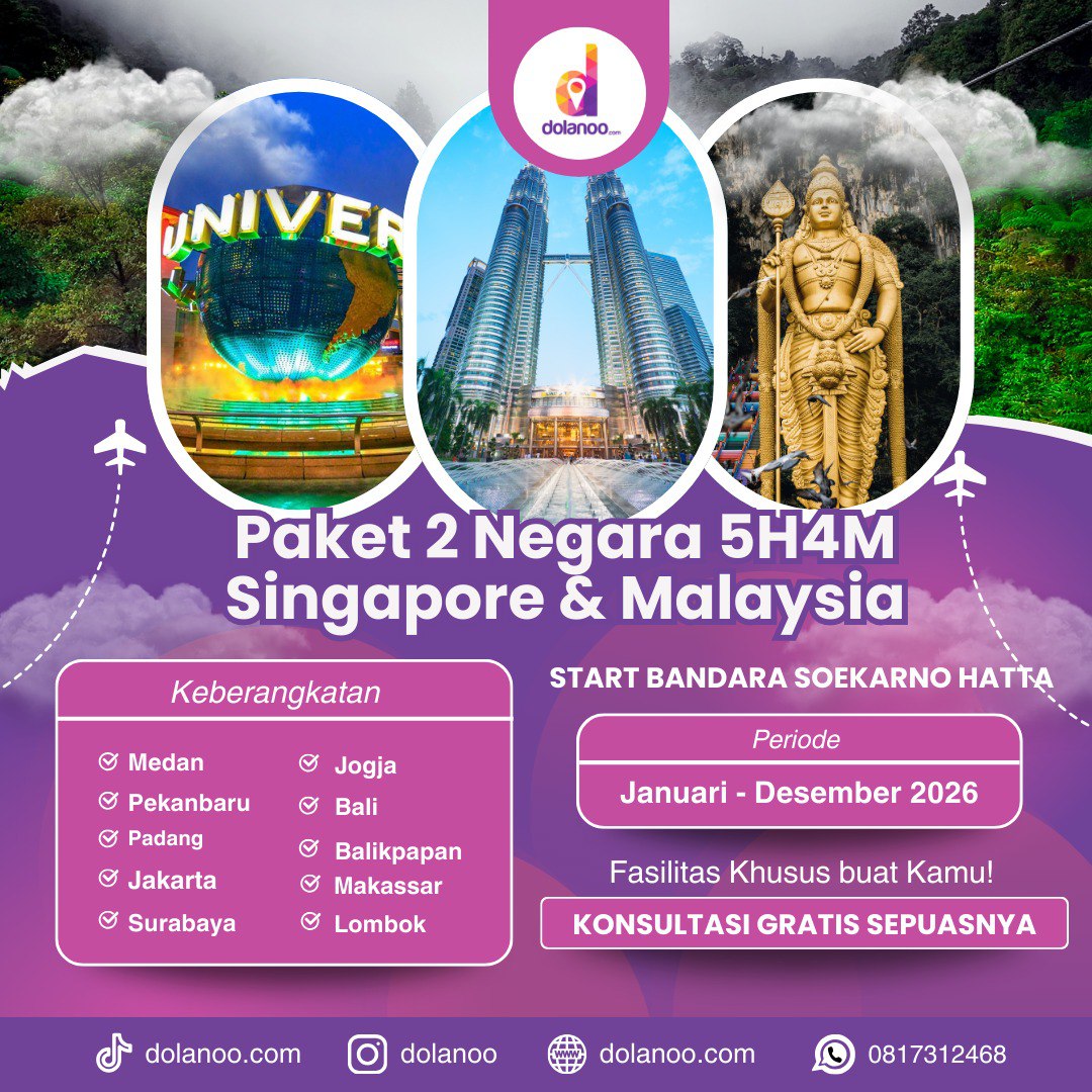 Open Trip 2 Negara Asia (Malaysia Singapore)