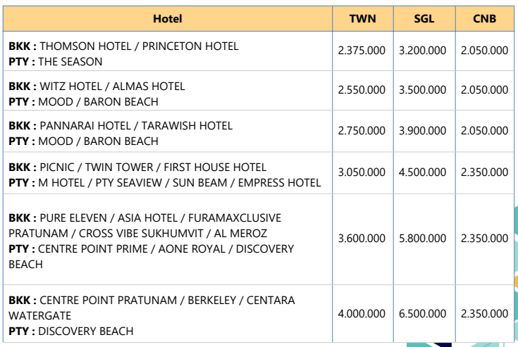 Harga Thailand Bangkok Pattaya 4H3M